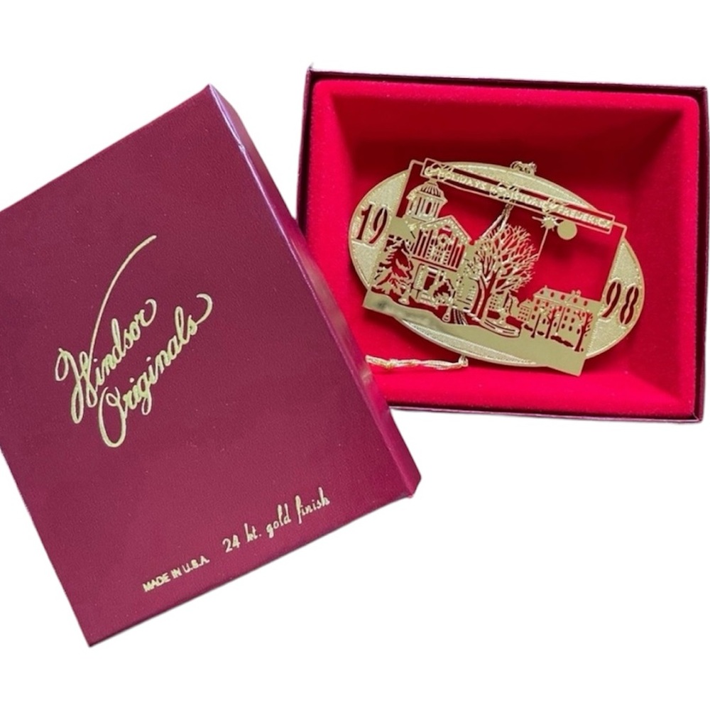 1998 Windsor Originals Holidays in Historic Frederick Md Christmas Ornament 24k